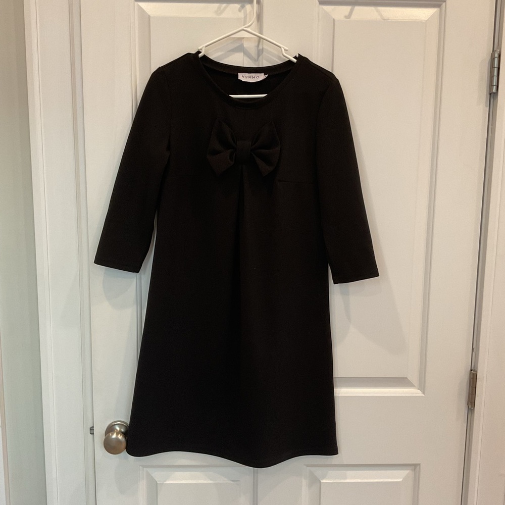 Classic Black Dress with Bow